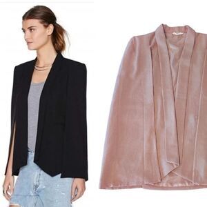 Sophie Rue Anthropologie Peach Textured Cape Blazer Top Size XL